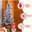 Arbre de Noël floqué avec lumières DEL multicolores, 396 pointes, base scintillante, 100 lumières, pointes en PE / PVC avec pommes de pin - bassin coloré illuminé, décoration des Fêtes facile à assembler