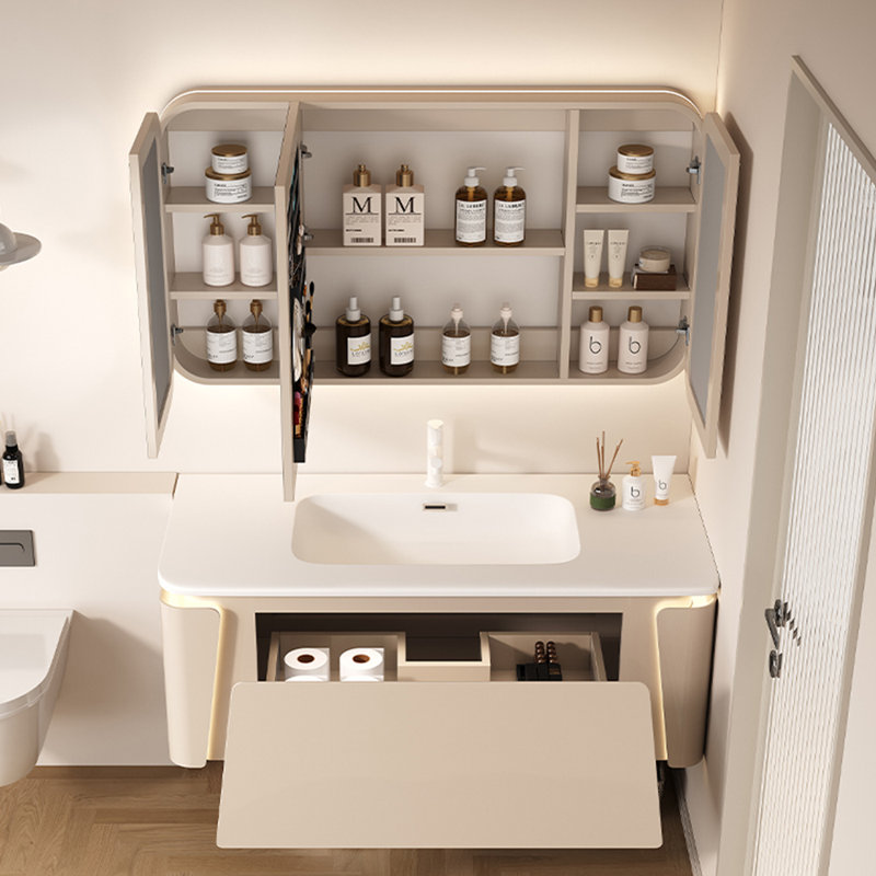 Light luxury cream style bathroom cabinet