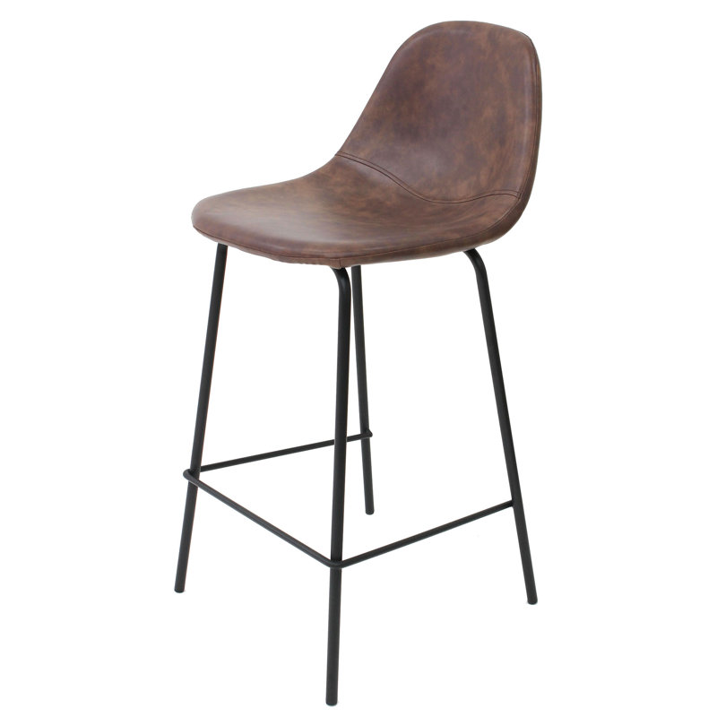 Tabouret de comptoir rembourré de 25,5 po Marrugo, Brun
