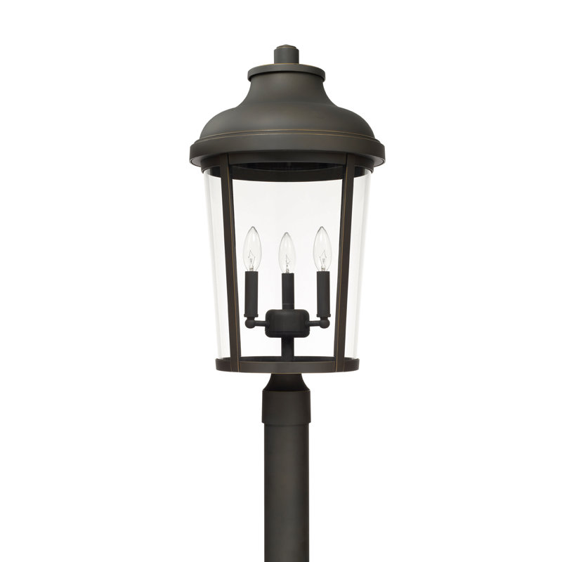 Tête de lanterne 25,25 po 3 lumières Meurer, Bronze huilé