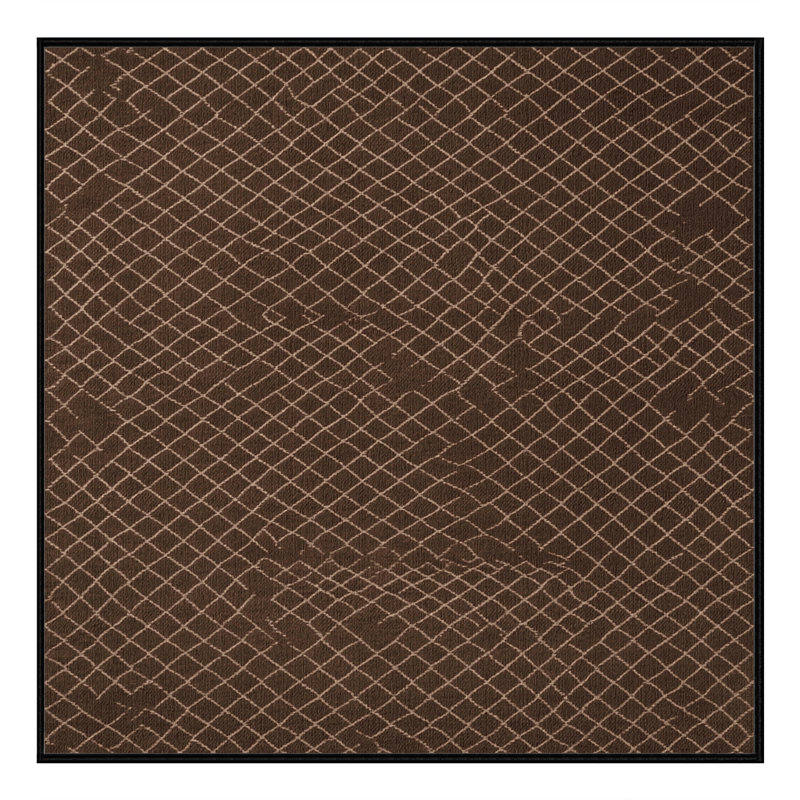 Tapis noir en treillis lavable à la machine, Carré 7 pi