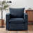 Louretha 34" Wide Fabric Upholstered Swivel Armchair-737833904