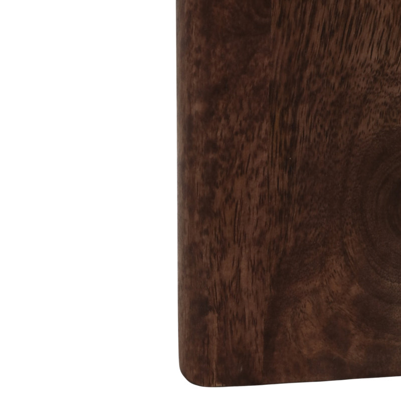 Table basse moderne en bois et travertin moderne pour le salon - Petite table d'appoint avec base robuste pour chambre à coucher - 37 po, brun et brun clair