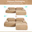 Canapé d'angle modulaire Camel 82'' en velours côtelé doux, incurvé, base antidérapante, ergonomique et multipositions pour un confort optimal dans la chambre à coucher. Combinaisons multiples possibles en forme de L. Aucun assemblage requis. Mousse haute densité. Parfait pour s'asseoir à la maison.