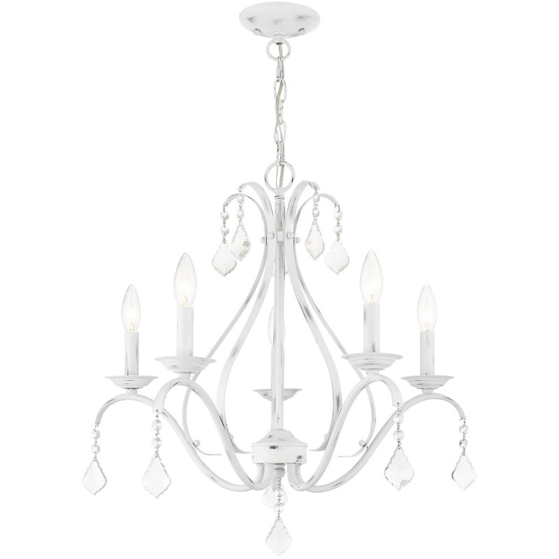 Lustre 5 lumières Kazuhide, Blanc antique