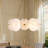 Luminaire 6 - Light Brass THandblown Cloud Glass Shades  Chandelier for Dining Room