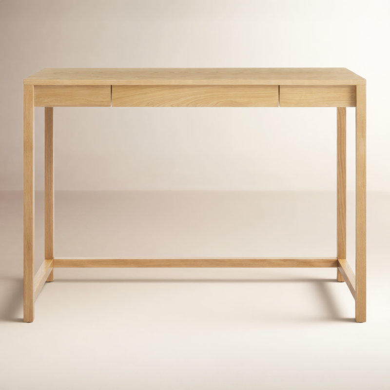 Open Plan Writing Desk, White Oak, 30" H x 42" W x 20" D