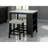 Dining Room Transitional 3Pc Dining Set Gloss Table Top W Storage Shelves Side 2X Stools Black Ivory White