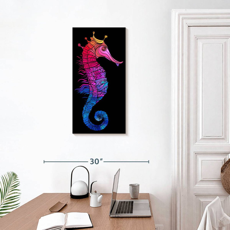 Couleurs de l'hippocampe, H 30 po x l 15 po
