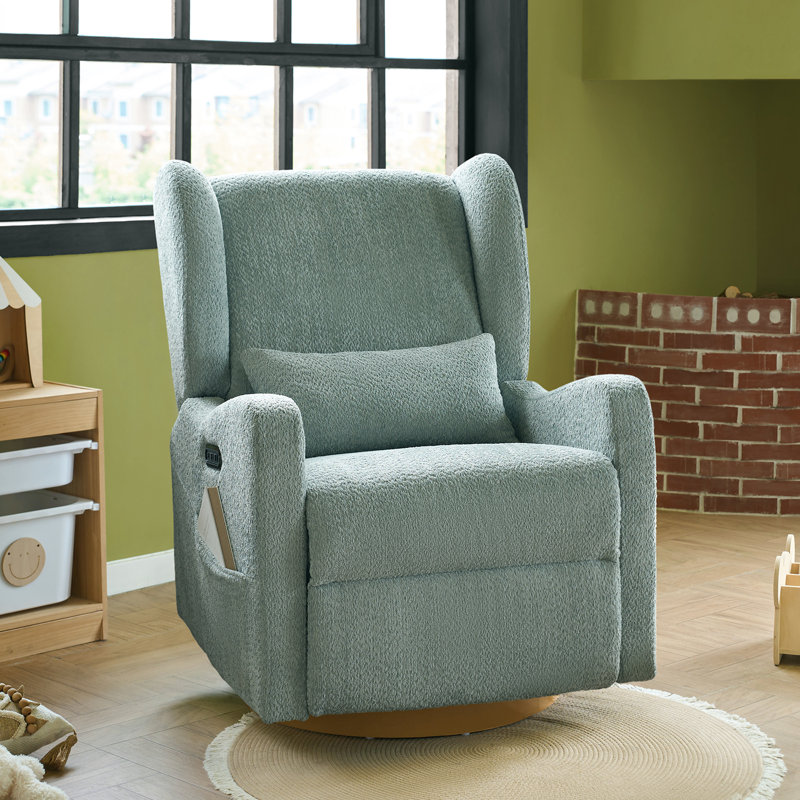 Fauteuil inclinable électrique oscillant l 29,5 po Ceandra avec veilleuse, Sauge