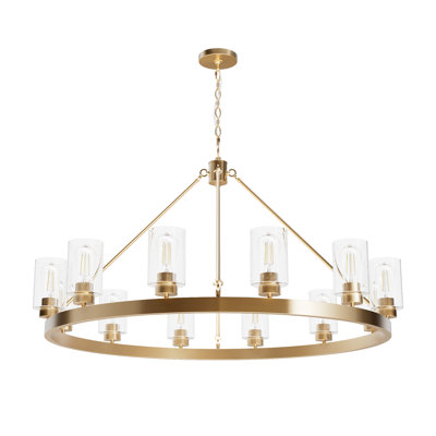 Hartland 12 - Light Wagon Wheel Chandelier
