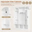Portemanteau moderne tout-en-un avec tablettes réglables, banc de rangement de style maison de campagne arquée classique et armoires latérales doubles pour l'organisation du vestibule-651153871
