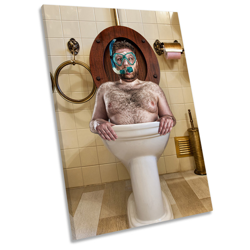 Weird Toilet Snorkel Bathroom Picture - Wrapped Canvas Print, 45.7cm H x 30.5cm W x 2cm D