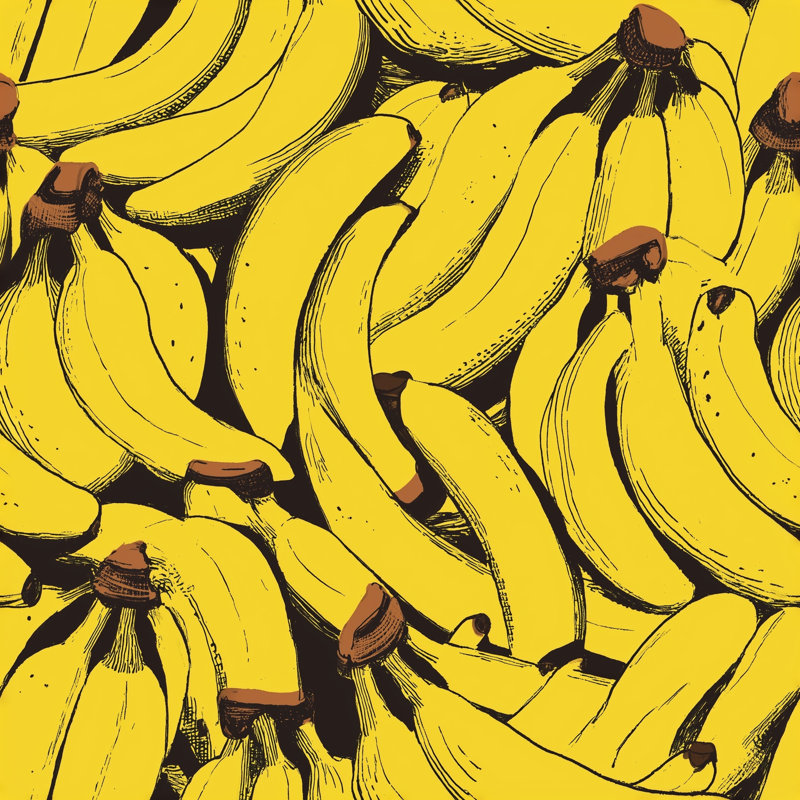 Banana Pop Art Tropical, Non-Woven Non-Pasted