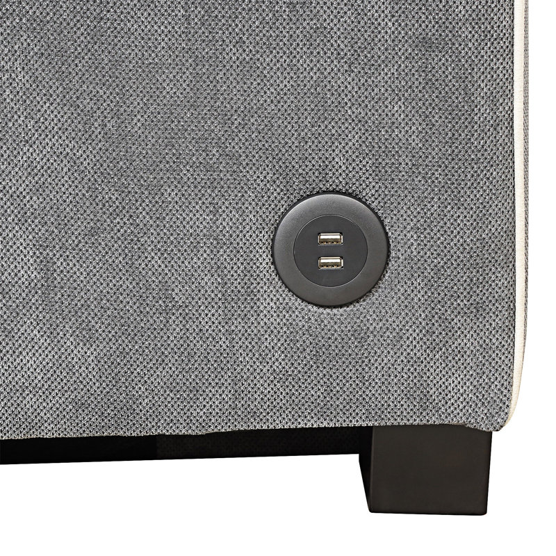 Upholstered Pull Out Sofa Bed With Throw Pillows, USB Charging Port And Adjustable Backrest, Charcoal Gray