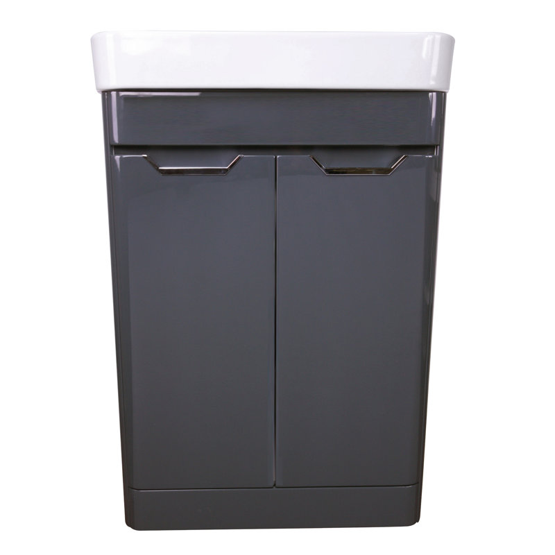 33,5 x 22,5 po de large meuble-lavabo et lavabo, Gris