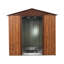 Remise de rangement extérieure en métal 6 pi x 6 pi avec fenêtre et base de plancher en métal-123384474-123384471
