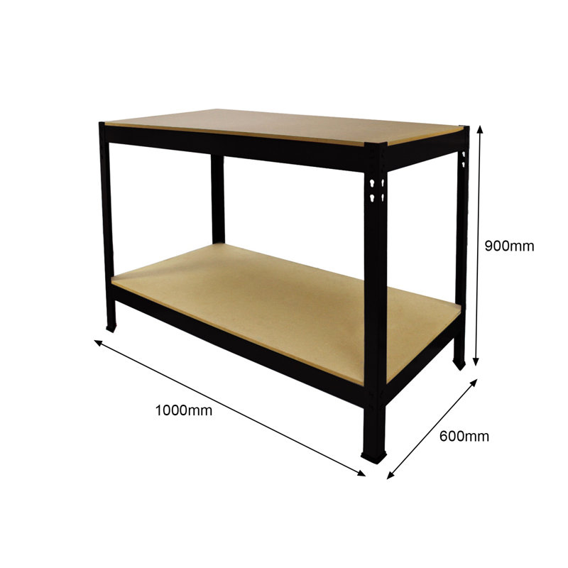 100cm W Steel Height -Adjustable Shelving Unit, Black