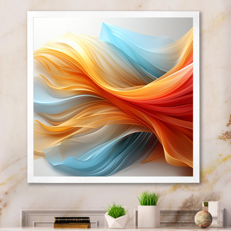 Contemporary Contemporary Waves - Imprimé, Cadre photo blanc, H 16 po x l 16 po x P 1 po