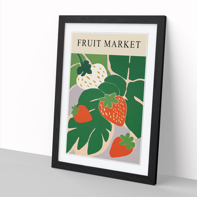 Strawberry Fruit Market Exhibition Vol.5 - Single Picture Frame Print on Wood, 34cm H x 25cm W x 2cm D