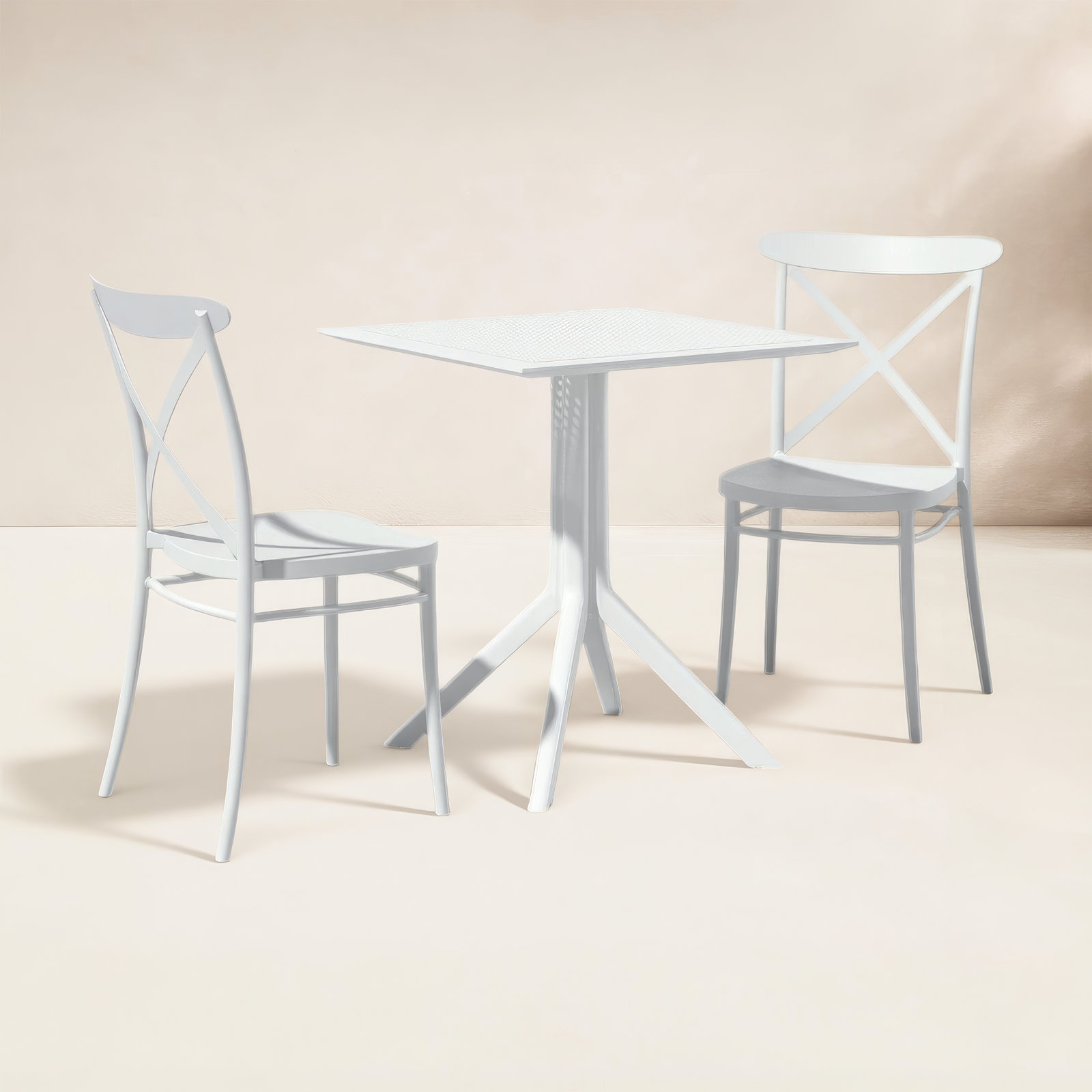 Farrah Square 2-Person Bistro Set, White
