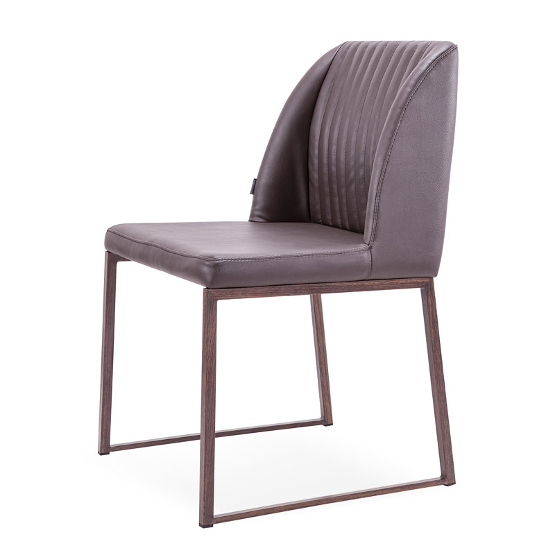 Dejonae 18.5'' H Leatherette Upholstered Side Chair, Brown