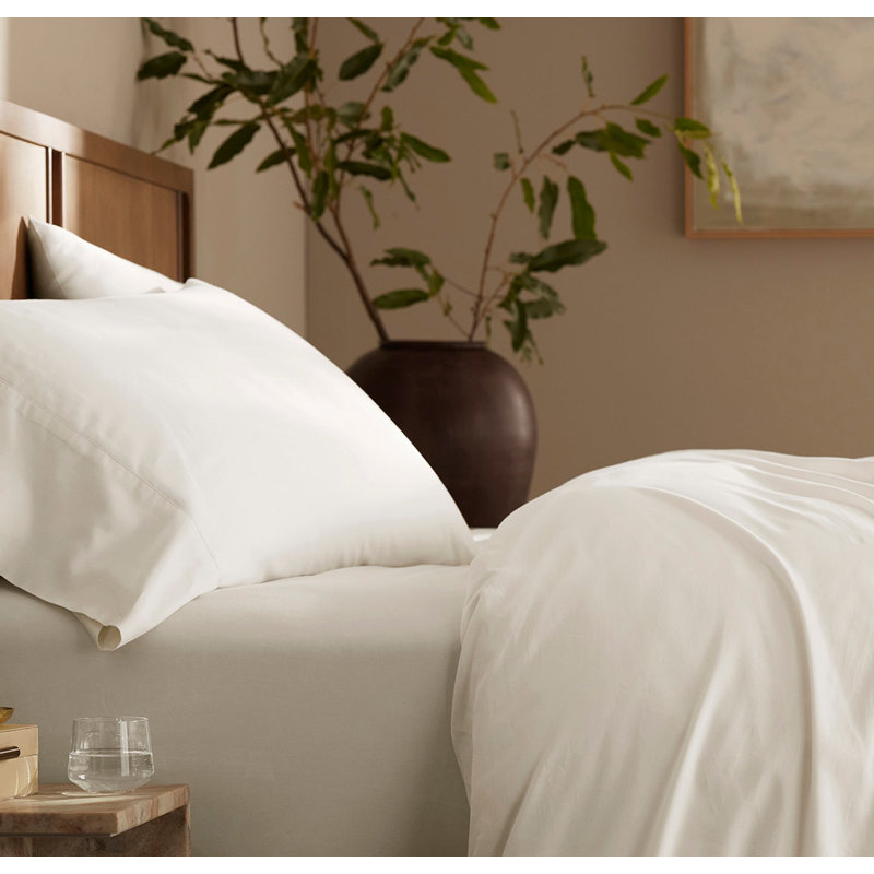 Signature Washed Pillowcase Set, Cream, King Pillowcase