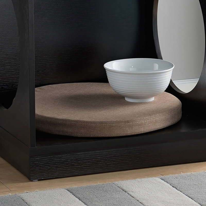 Table de bout ronde pour animaux de compagnie avec tapis amovible couleur cacao rouge Circle Design