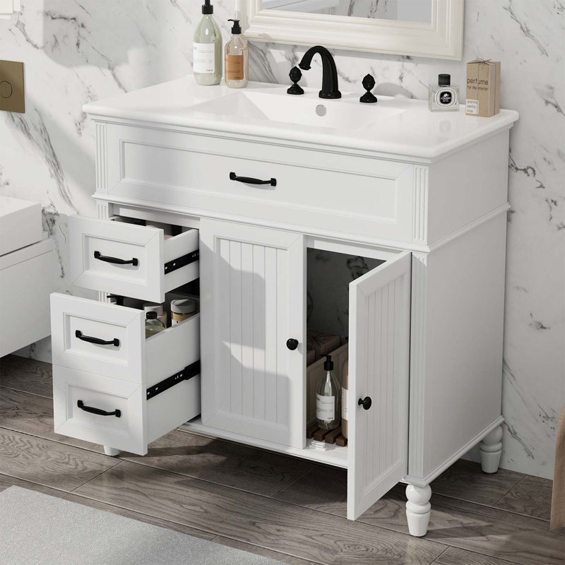 Meuble-lavabo 36 po avec lavabo, Blanc