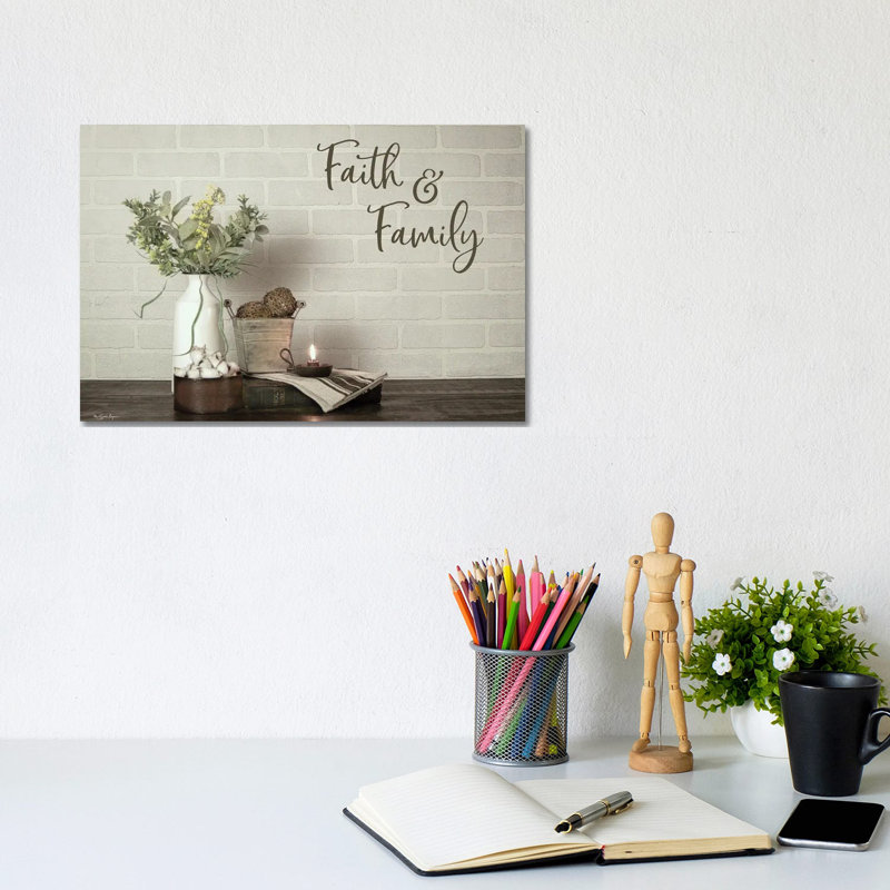 Faith and Family 1 Piece Wrapped Canvas Wall Art, 20.32 cm H x 30.48 cm W