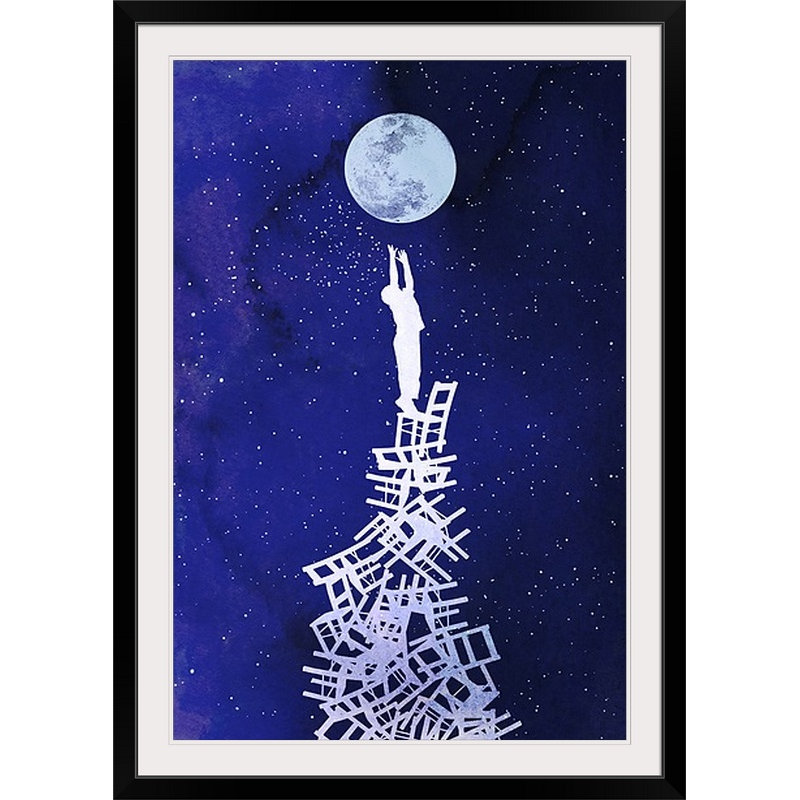 «Out of Reach», impression sur toile, H 26 po x l 20 po x P 1 po, Cadre noir