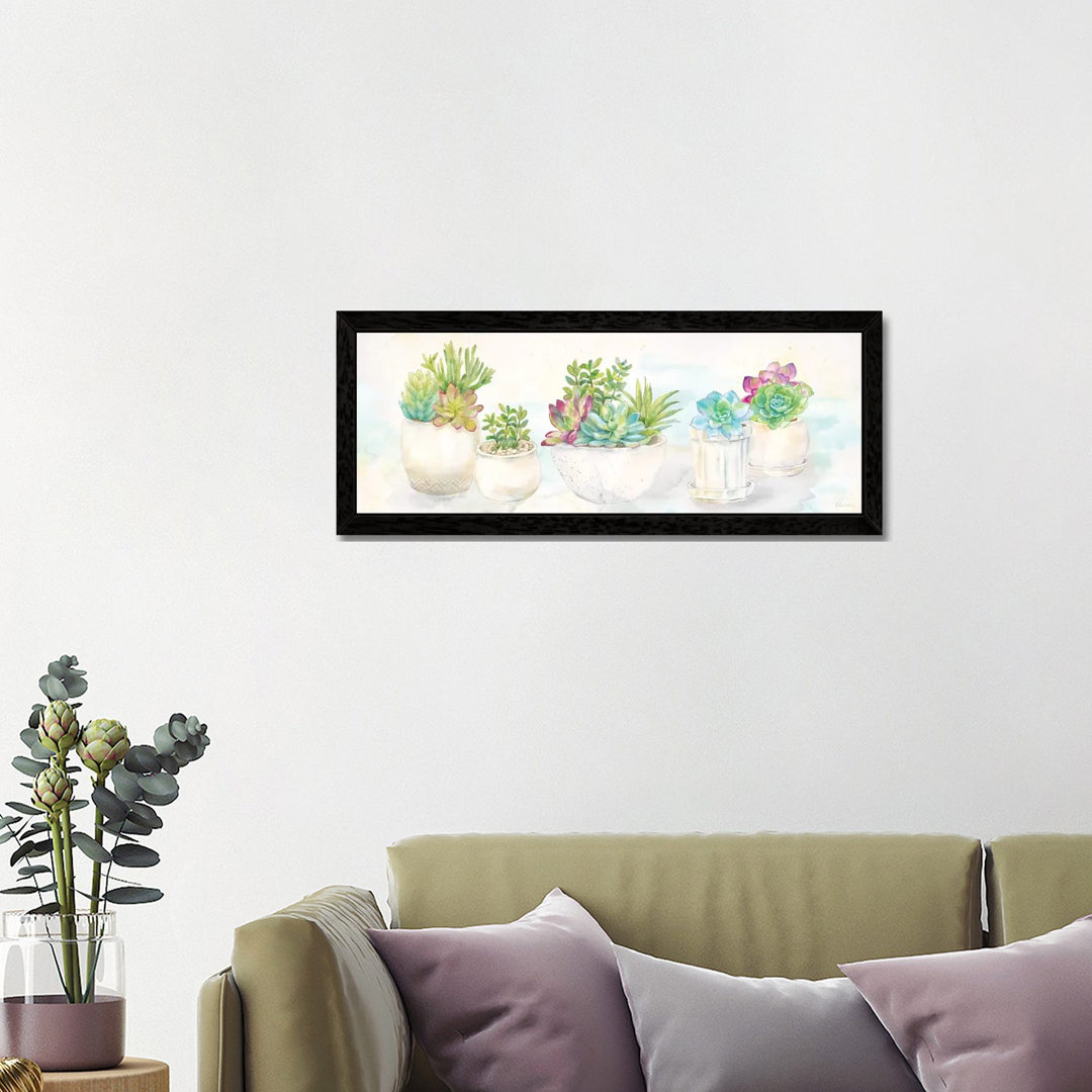 Sweet Succulents Panel by Cynthia Coulter - Panoramic Painting on Canvas