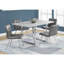 Table de salle à manger rectangulaire 60 po, plateau en stratifié gris, pieds en métal, table rectangulaire contemporaine pour manger, surface, pour 4 personnes