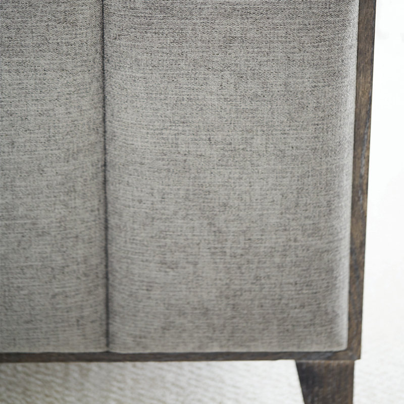 Linea Upholstered Bed, King, Linea - Cerused Charcoal Finish