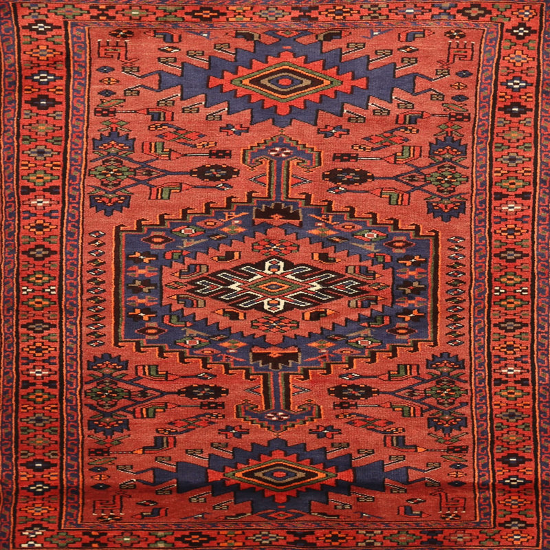Tapis traditionnel marron foncé, Carré 3 pi
