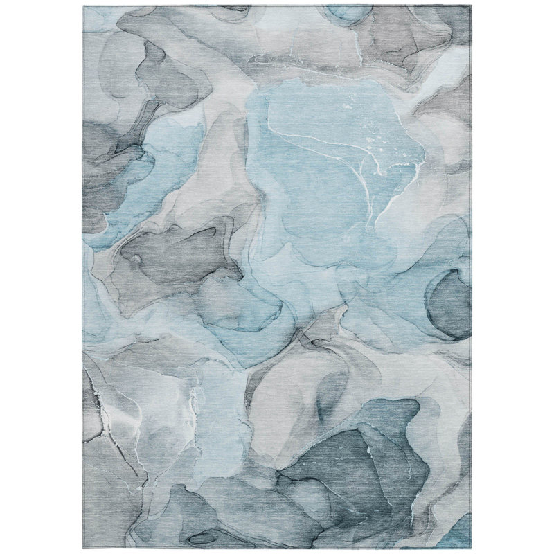 Tapis extérieur lavable antidérapant 8 pi x 10 pi bleu sarcelle