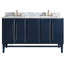 Meuble-lavabo double 60 po avec comptoir en marbre de Carrare Ewen-496218009-496218010-496218014