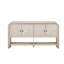 Console polyvalente avec lattes en bois tissé et placage en bois massif-1162295762