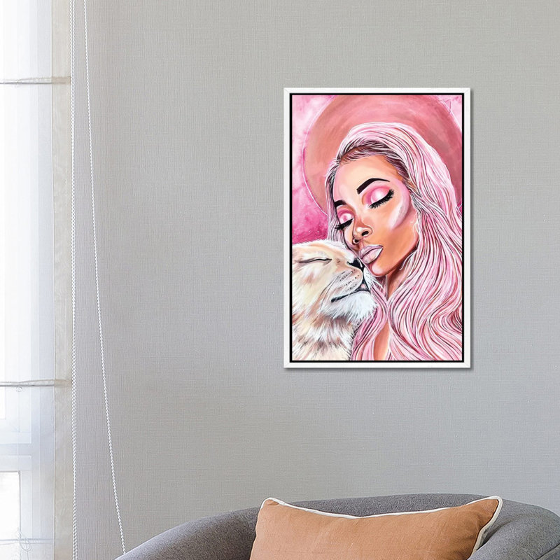 Wild Woman 1 Piece Painting on Canvas, 66.04cm H x 45.72cm W x 3.81cm D, White Framed
