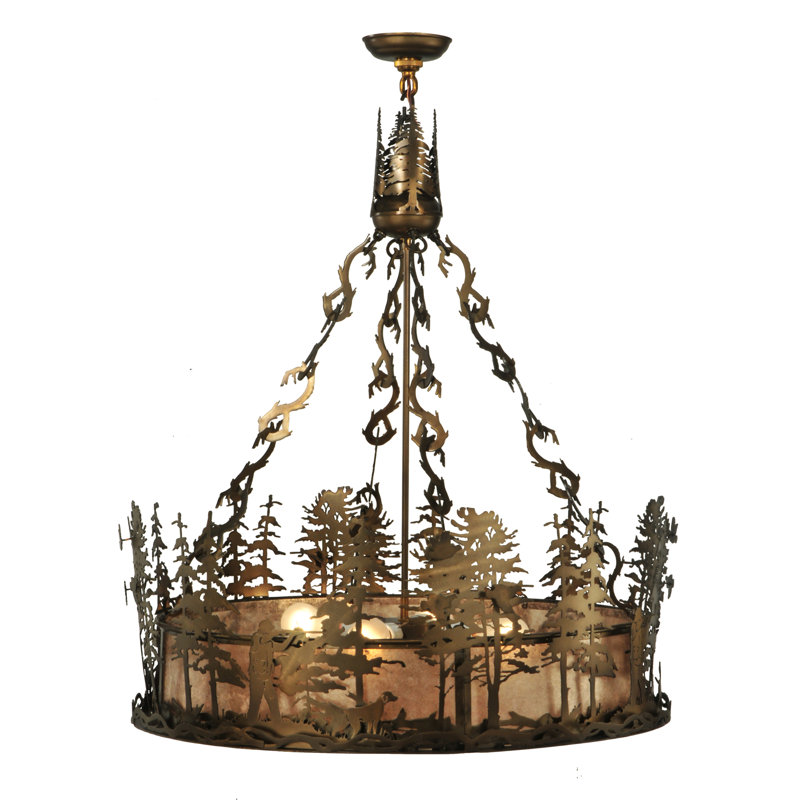 Rustic Lodge 4 - Light Glass Chandelier