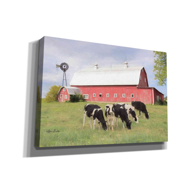 «Henderson Cows» par Lori Deiter, art mural sur toile, H 18 po x l 26 po x P 0,75 po