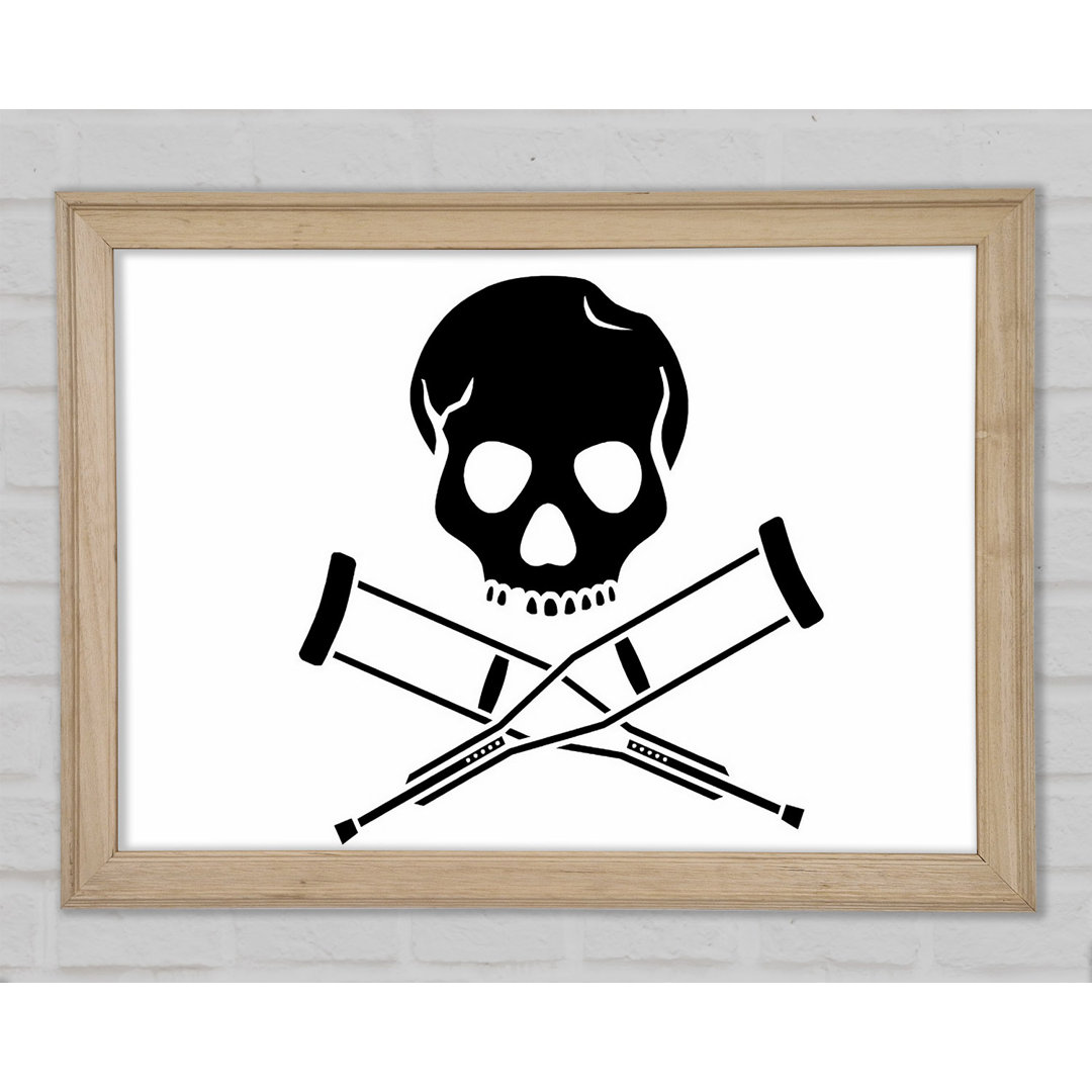 Jackass Skull N Bones B N W Gerahmter Druck