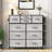 Sienna-Marie 10-Drawer Dresser for Bedroom with Side Pockets & Hooks, Wide Chest of Drawers with Fabric Bins & Metal Frame, Storage Organizer for Closet, Living Room, Dorm, Rustic Wood Top-102236495