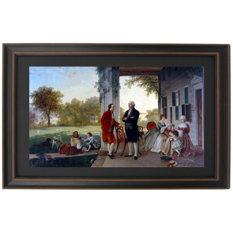 Washington et Lafayette au mont Vernon (1784) par Rossiter et Mignot, H 21 po x l 36 po