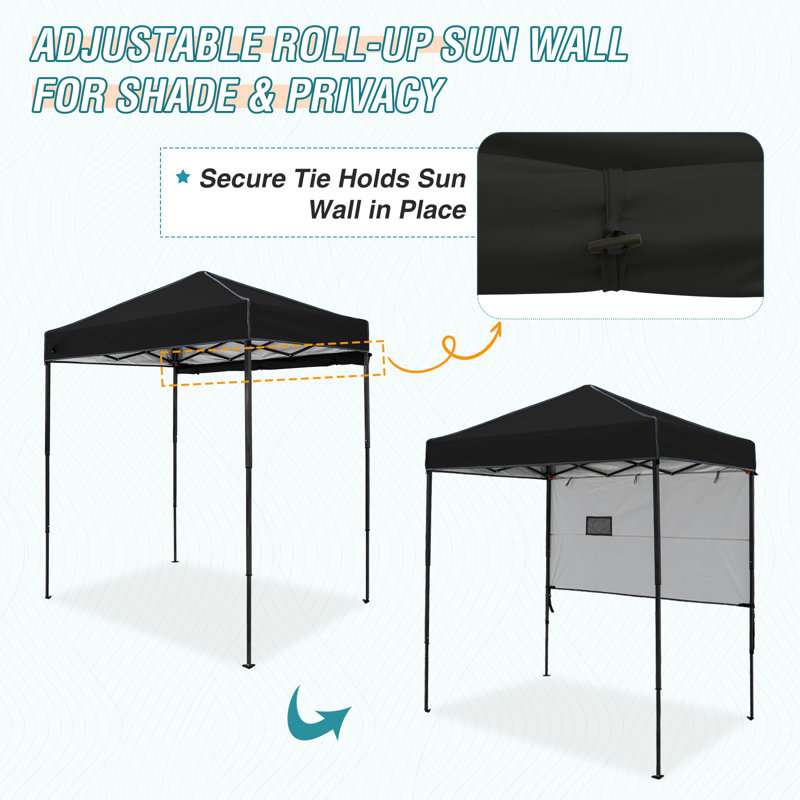 Eagle Peak 6x4 Black and Gray Adjustable Outdoor Canopy Tent