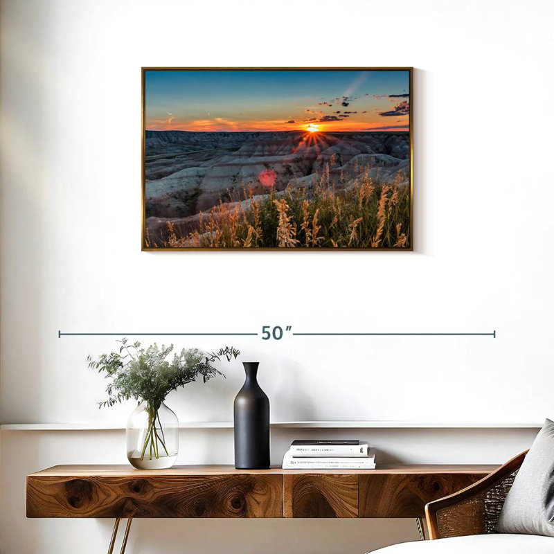 Parc national Badlands, Cadre flottant doré, 31 po x 21 po