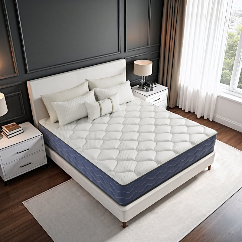 Hadrien 10" Cool Medium Firm Gel Memory Foam Pocket Spring Hybrid Mattress in a box with Certipur-US Certified, Queen, 12"