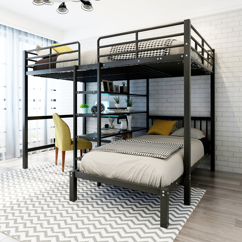 Ahamed Kids Full Over Twin Bunk Bed, Black