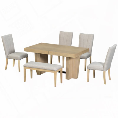 Ensemble de table de salle à manger 6 personnes Farmhouse