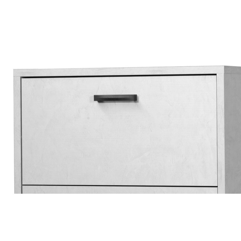 9 Pair Flip Down Shoe Storage, White Concrete